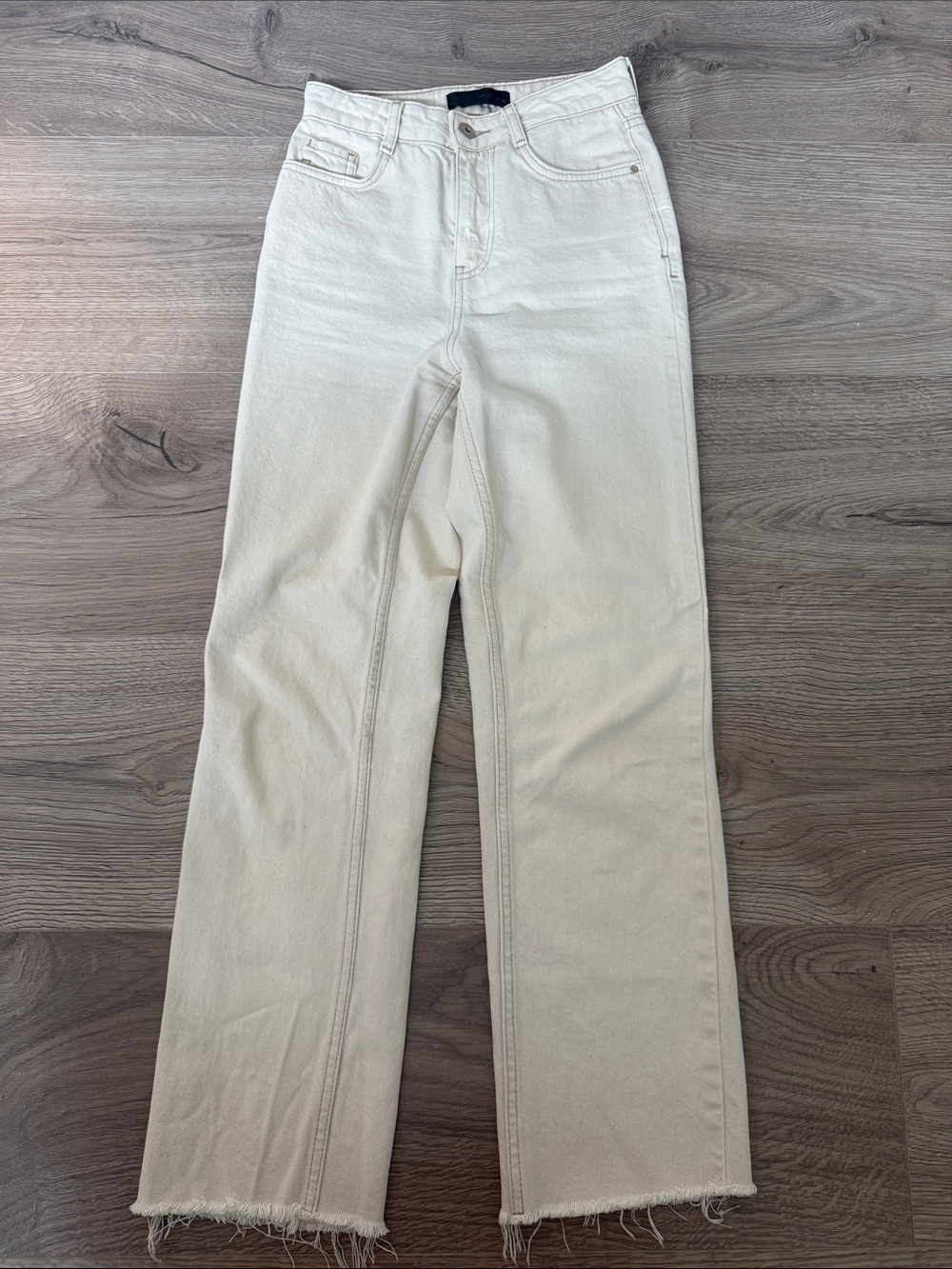 ZaraWomen's High-Rise Straight Jeans - Cream